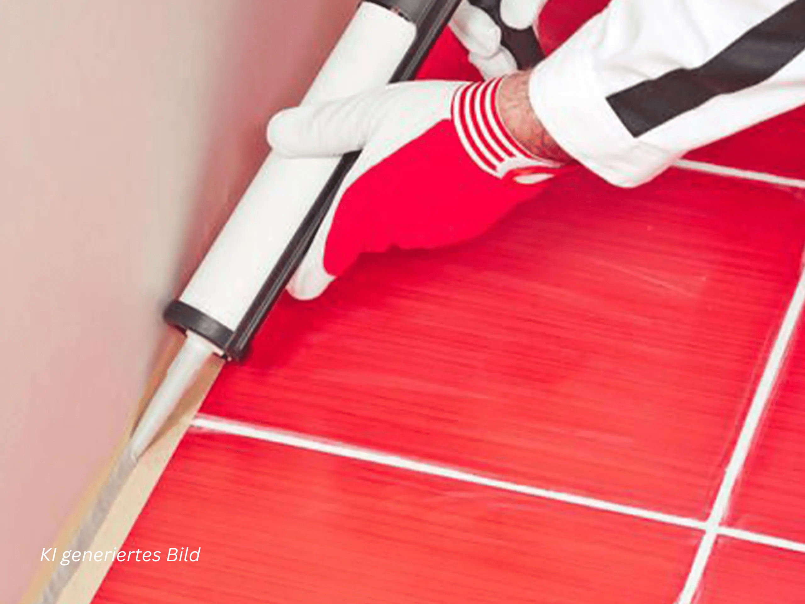 Close-up of a red surface with white lines and a pale left edge; watermark reads 'Kl generiertes Bild' in the bottom-left corner.
